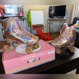 Foxy Skates Rose Gold Metallic Roller Skates
